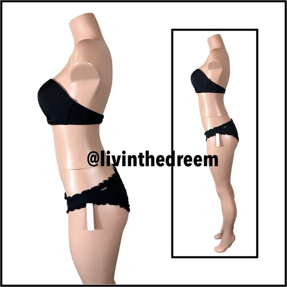 Victoria's Secret Tropical Print Bandeau 36D Ruffle Bottom Bikini  M $189 - Picture 4 of 13